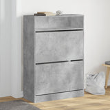 Shoe Cabinet with 2 Flip-Drawers Concrete Grey 80x34x116 cm 3214409