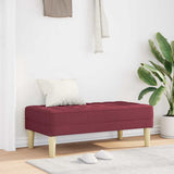 Bench with Cushion Wine Red 113 x 57 x 39 cm Fabric 42001938