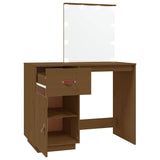 Dressing Table with LED Honey Brown 95x50x133.5 cm Solid Wood Pine 820095