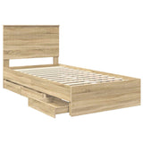 Bed Frame with Drawer Sonoma Oak 100 x 200 cm Engineer Wood 3411147