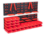 103 Piece Storage Bin Kit with Wall Panels Red and Black 150813