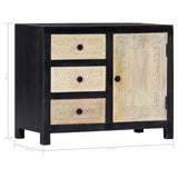 Hand Carved Side Cabinet Grey 75x35x60 cm Solid Mango Wood 282724
