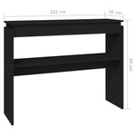 Console Table Black 102x30x80 cm Engineered Wood 808324