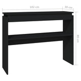 Console Table Black 102x30x80 cm Engineered Wood 808324