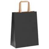 Paper Bags 250 pcs with Handles Black 21x11x28 cm 4101867