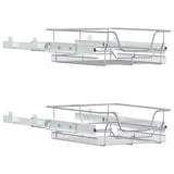 Pull-Out Wire Baskets 2 pcs Silver 45 cm 358372