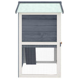 170837 Outdoor Rabbit Hutch 3 Doors Grey Wood