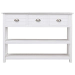 ZNTS Sideboard White 108x30x76 cm Solid Paulownia Wood 338545