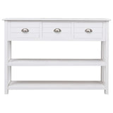 ZNTS Sideboard White 108x30x76 cm Solid Paulownia Wood 338545