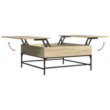 Coffee Table Sonoma Oak 95x95x45 cm Engineered Wood and Metal 3217065