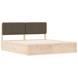 Bed Frame with Upholstered Headboard Taupe 180 x 200 cm 3398147