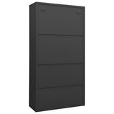 Office Cabinet Anthracite Steel, tempered glass Large 335949