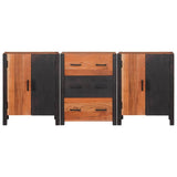 Sideboard 3 pcs Brown 55 x 30 x 75 cm Solid Acacia Wood 3321525