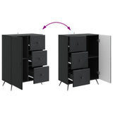 Sideboard with Drawer Black 66 x 34.5 x 90 cm Engineered Wood 895546