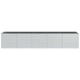 Garden Raised Bed 400x80x77 cm Galvanized Steel Silver 316900