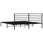 Metal Bed Frame without Mattress with Headboard Black 180x200cm 352323
