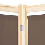 5-Panel Room Divider Brown 200x170x4 cm Fabric 248181