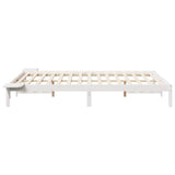 Bed Frame with Side Tables White 140 x 220 cm Solid Pine Wood 873248