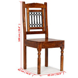 Dining Chair Set of 2 Honey-coloured Solid acacia wood 245644