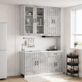 Kitchen Unit LUCCA 4 pcs Concrete Grey Engineered Wood 3438328