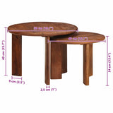 Nesting Coffee Tables 2 pcs Honey Brown Solid Mango Wood 4104653