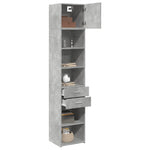 Slim Storage Cabinet Concrete Grey 45x42.5x225 cm Engineered Wood 3281297