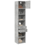 Slim Storage Cabinet Concrete Grey 45x42.5x225 cm Engineered Wood 3281297