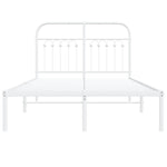 Metal Bed Frame without Mattress with Headboard White 120x190cm 376646