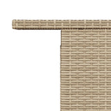 Garden Table with Glass Top Beige 100x55x73 cm Poly Rattan 366059