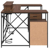 Desk with Drawer Brown Oak 182 x 101 x 87.5 cm Engineered Wood 3376140