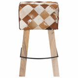 Bar Stool 2 pcs Brown Patchwork 44 x 33 x 74 cm Real Leather 42042126