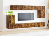 TV Cabinet Set Wall-mounted 5 pcs Smoked Oak Engineered Wood 3409092