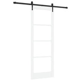 Sliding Door White 78 x 211 cm Solid Pine Wood and Glass 3332330