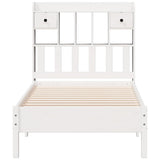 Bookcase Bed without Mattress White 75x190 cm Small Single Solid Wood Pine 3322934
