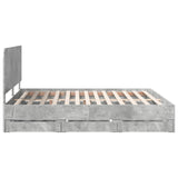Bed Frame with Drawer Concrete Grey 180 x 200 cm Engineer Wood 3412570