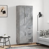 Highboard Concrete Grey 69.5x34x180 cm Engineered Wood 3199845