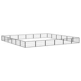 24-Panel Dog Playpen Black 100x50 cm Powder-coated Steel 3115971