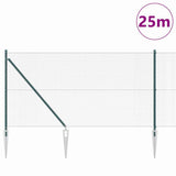 Welded Wire Fence with Spikes 25 x 1 m PVC-coated Steel Green 3352081