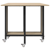 Folding Dining Table with Castors 130 x 80 x 76.5 cm steel PB 8006044