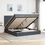 Ottoman Bed with Mattresses Dark Grey 180x200cm Velvet 3313488