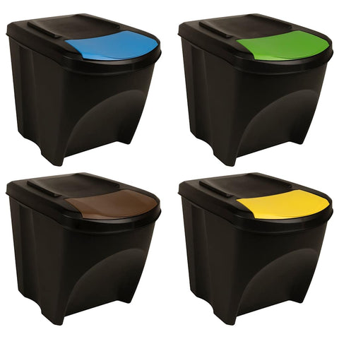 Stackable Dustbins 4 pcs Anthracite 100 L 316185