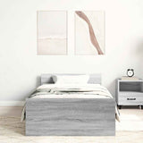Bed Frame without Mattress Grey Sonoma 100x200 cm Engineered Wood 835937