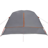 Camping Tent Cabin 4-Person Grey and Orange Waterproof 4009560