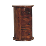 3 Drawer Chestnut Sheesham Drum IN3449