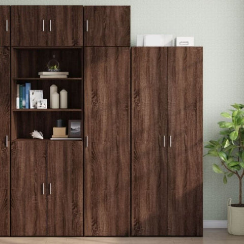 Slim Storage Cabinet Brown Oak 45x42.5x225 cm Engineered Wood 3281293