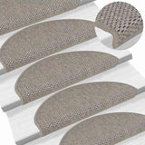 Stair Mats Self-adhesive Sisal-Look 30 pcs 65x21x4 cm Silver 3365871