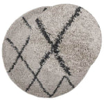 ZNTS Shaggy Rug High Pile Modern Beige and Anthracite Ø 280 cm 375403