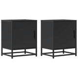 ZNTS Bedside Cabinets 2 pcs Black 40x31x50 cm Engineered Wood and Metal 848710