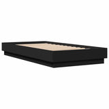 Bed Frame without Mattress Black 90x190 cm Single Engineered Wood 839631