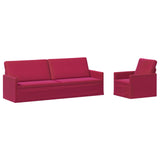Sofa Set 2 pcs Wine Red Velvet 3433234